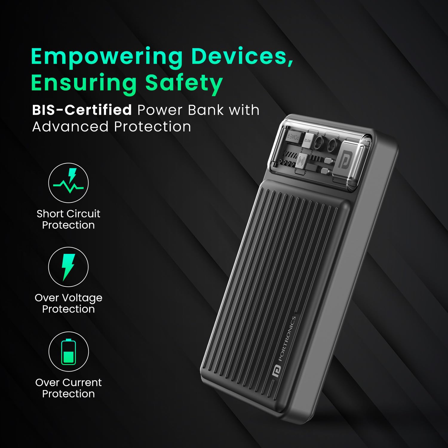 Portronics POR 2178 Luxcell Wireless Mini 10000 mAh 22.5W Fast Charging Power Bank, Supports Magnetic Charging Portronics POR 2178 Luxcell Wireless Mini 10000 mAh 22.5W Fast Charging Power Bank, Supports Magnetic Charging - Image 5