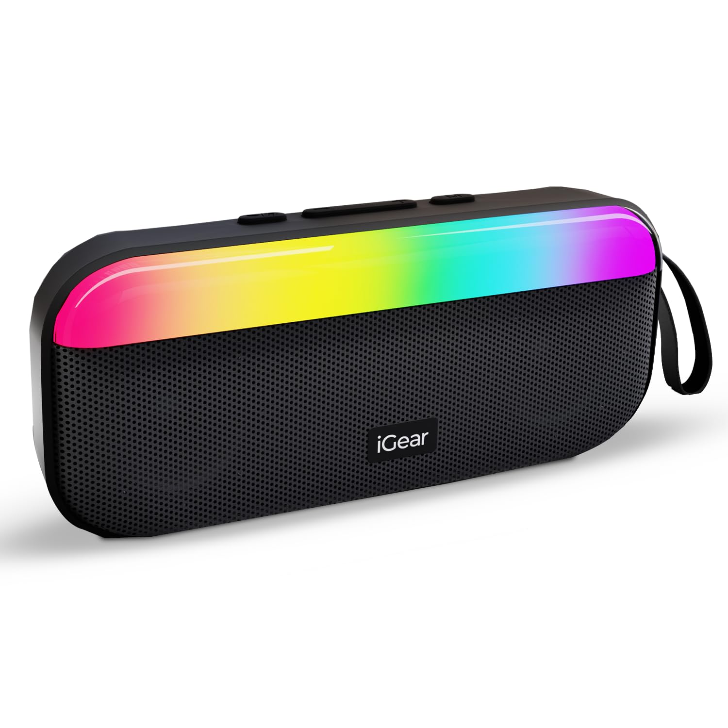 iGear Pulse 10W Mega Bass Speaker with RGB Lights, 3-Hour Playtime, TWS Function, Travel Loop , Multi-Connectivity Black - Image 1