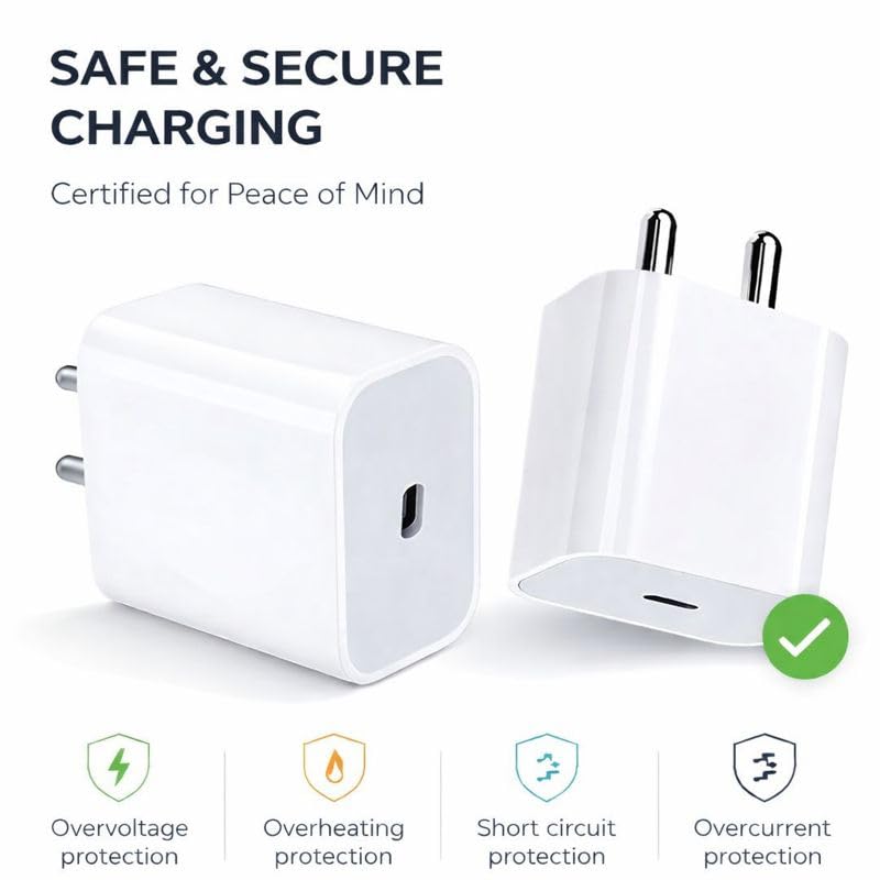 Accede A106 Speed-X 20W Pd Fast Bis Certified 3A High-Speed Type C Charger to Iphone Cable White - Image 2