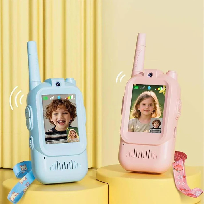 Video Walkie Talkie for Kids, Rechargeable, 2 PCS Pack, 2-Inch Screen, 2-Way Real-Time Video Call 1000FT Range, Indoor Outdoor HD Camera Multicolor - Image 9
