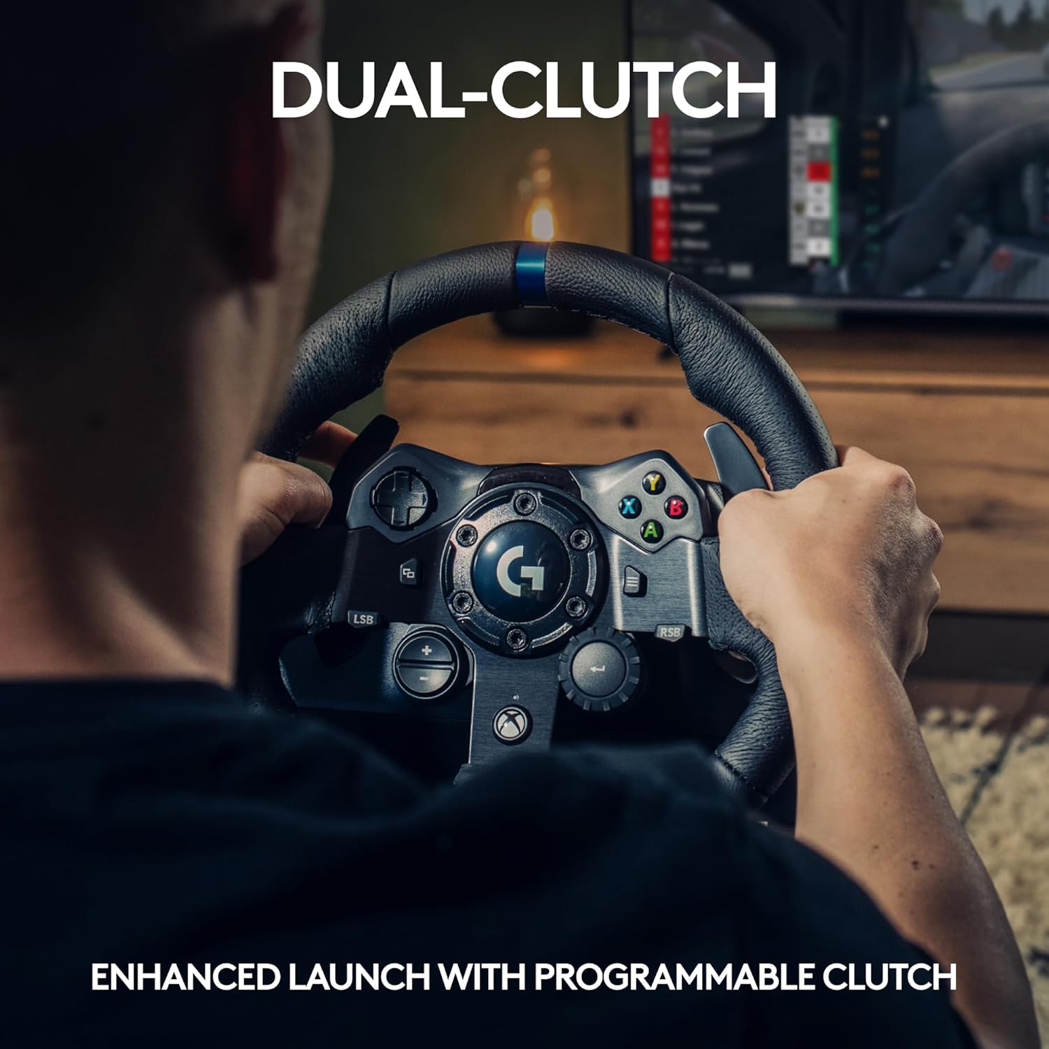 Logitech G923 Racing Wheel and Pedals for Xbox X|S, Xbox One and PC Featuring TRUEFORCE up to 1000 Hz Force Feedback, Responsive Pedal, Clutch Control - Image 6