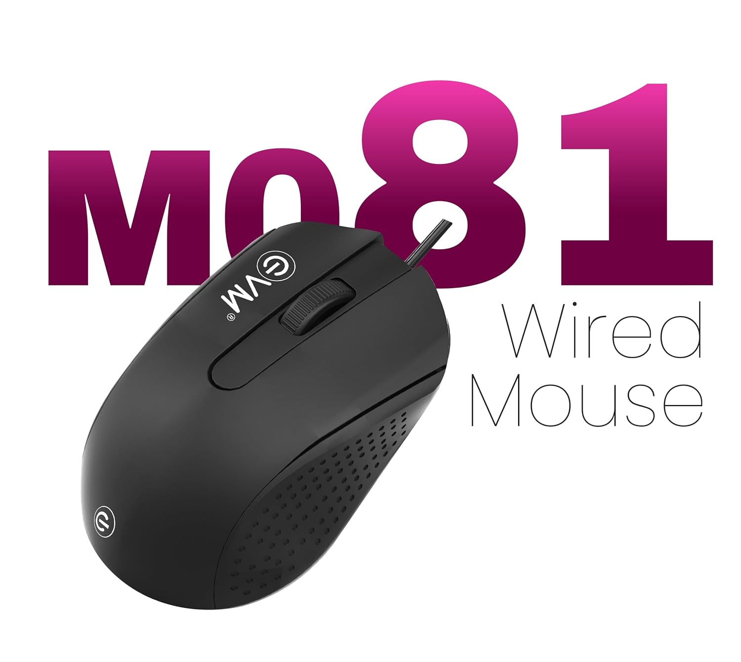 EVM M081 Wired Office Mouse,1000 DPI Optical Sensor,USB Plug & Play,1.3m Cable, Anti-Grip Ergonomic Design,Black 1 Year Warranty - Image 2