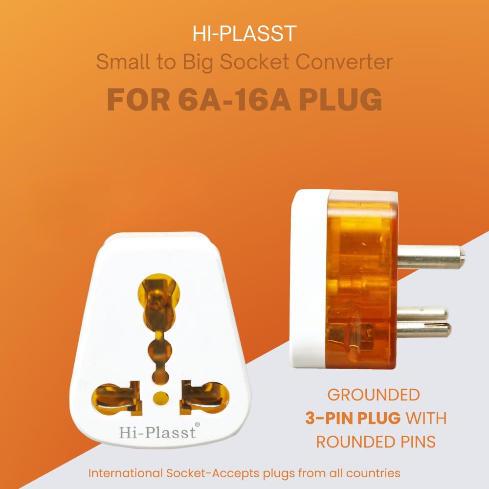 Stackfine 5 ampere to 15 ampere 3-Pin Socket for Big Size 16 A Plug Top (Use 16amp Devices in 6amp Socket) Pack of 1 - Image 7