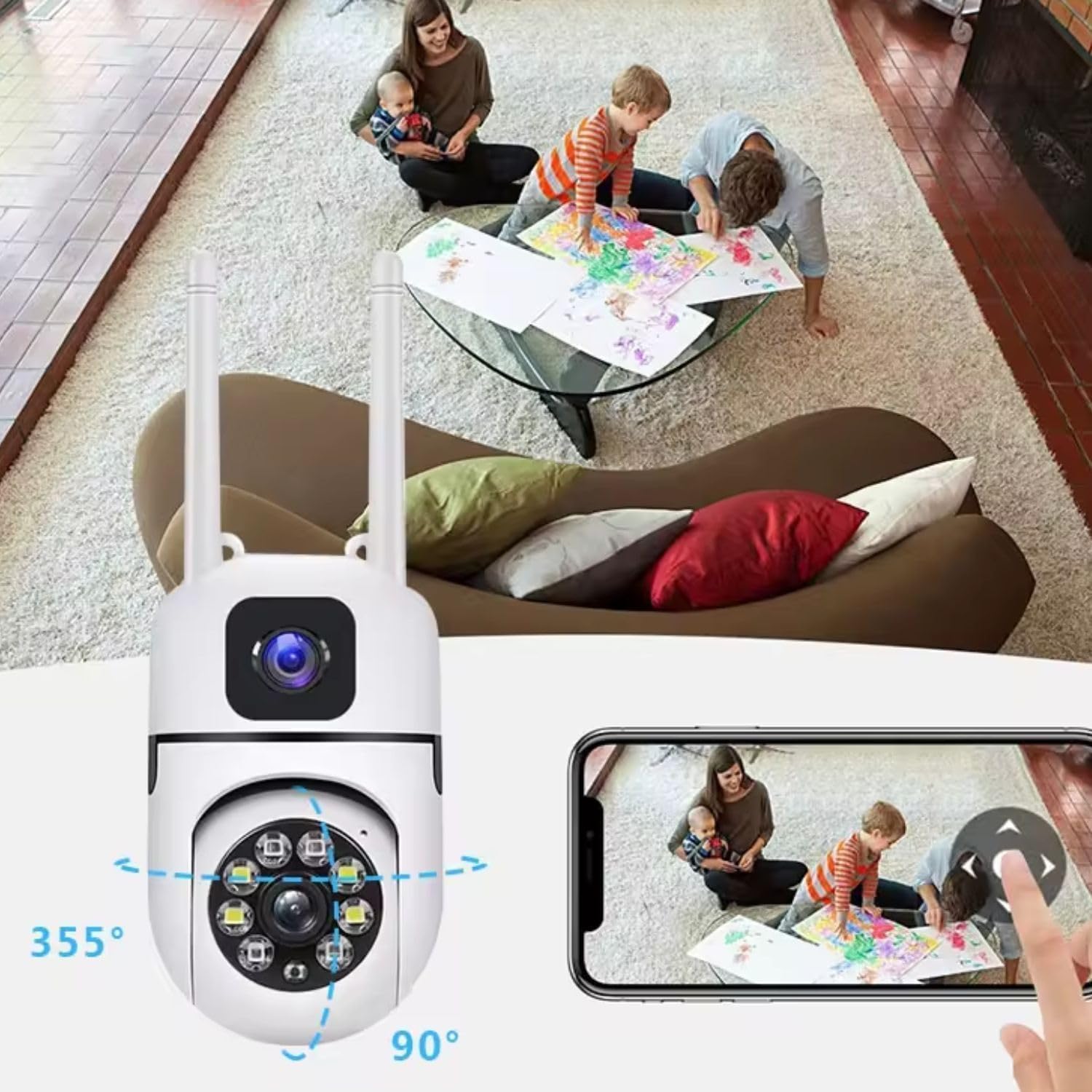 Smarthome Dual Lens, 5+5MP WiFi CCTV Camera, PTZ And Fixed View, AI Motion Detection, Color Night Vision, Two-Way Audio, 360 Coverage, App Access - Image 10