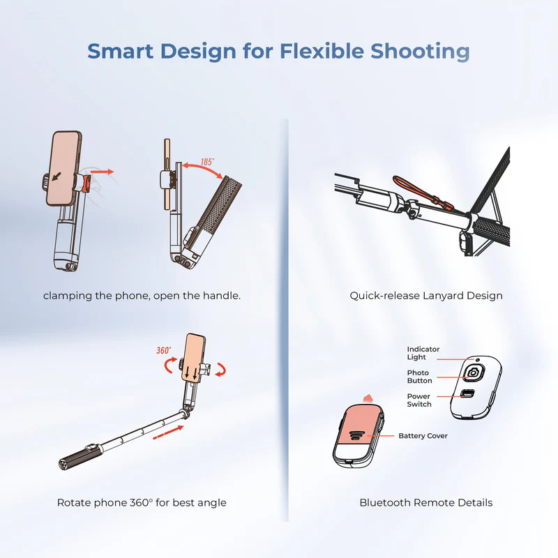 Digitek DTR 470SS Foldable Tripod Selfie Stick, Wireless Remote And 3 Leg Tripod Base, 4.67 Ft Max Height, 360 Degree, Smartphone for Vlogging, Reels - Image 8