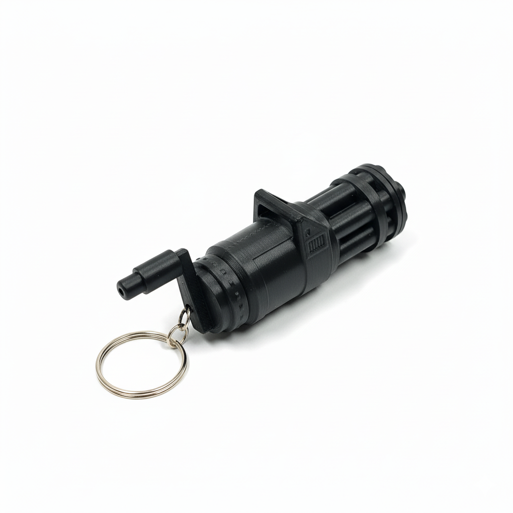3D Printed Minigun Barrel With Handel Keychains - Image 3