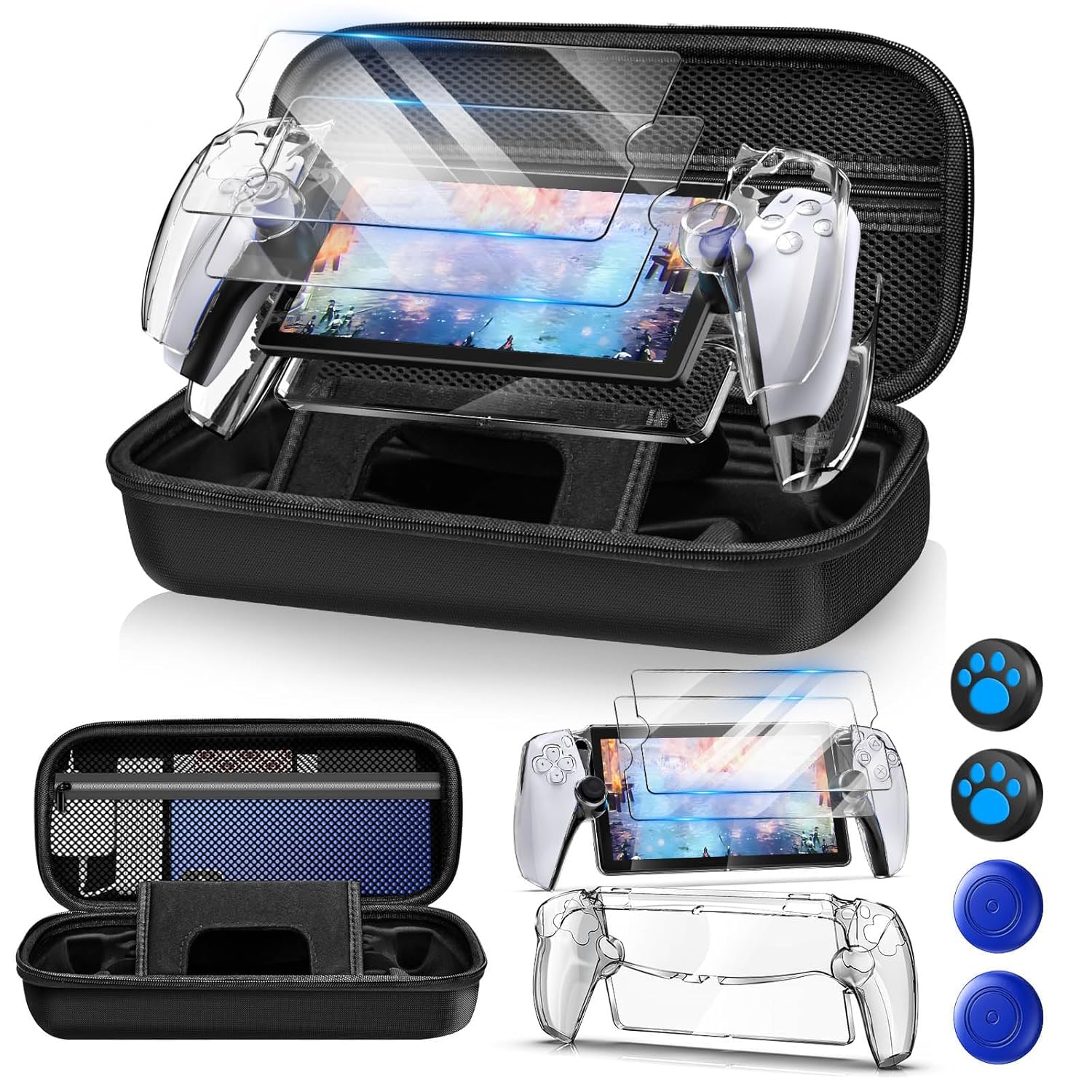 Playstation PS PORTAL 6 in 1 Hard Carrying Case with Protective Cover - Image 1