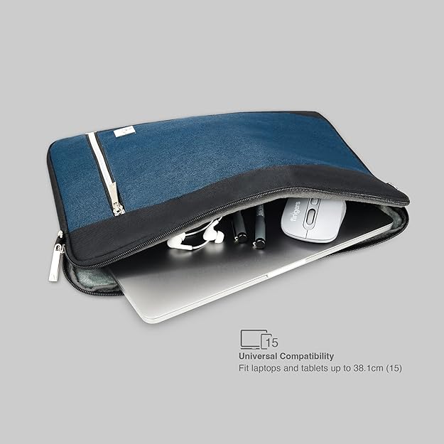 FINGERS BlueLagoon-S1 Premium Laptop Bag with detachable shoulder sling (Sleek Dual-Compartment for Work And Play, Built-in padded sleeve, fits 15.6” Laptops And Tablets, Splash-proof And scratch-resistant) - Image 6