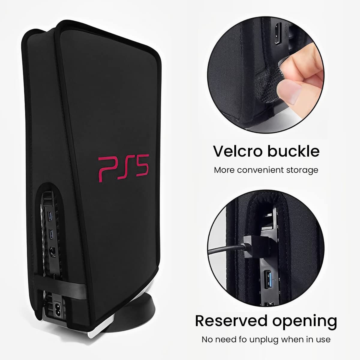 PS5 Fat / PRO Console, Dust Proof Cover Protective Case Digital Edition And Disc Edition, Black - Image 3