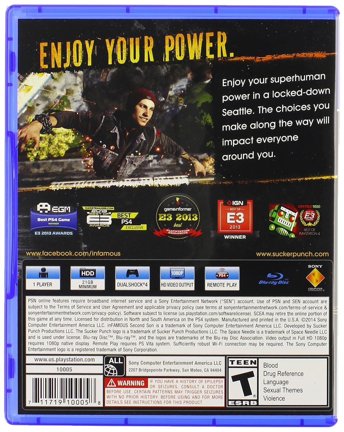 Infamous Second Son PS4 Playstation 4 ( Preowned ) - Image 2