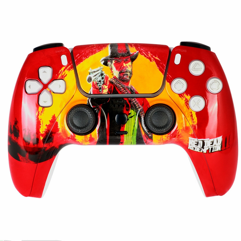Dualshock 4 PS4 Wireless Controller Red Dead Redemption 2 Print Red for PS4 - Image 1
