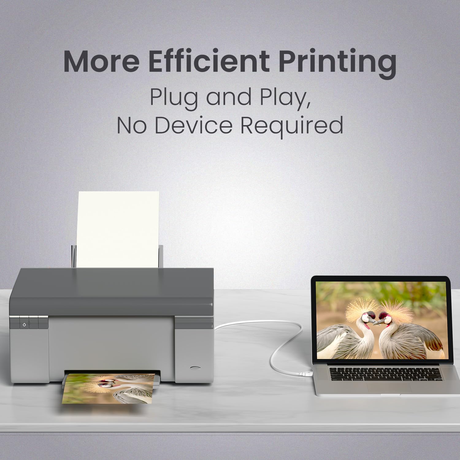 Portronics POR 2850 PrintLink 3 Printer Cable with USB Type-A to USB Type-B Male Connectors, 3 Meters / 10 Ft Long, High-Speed Transfer Cord for Printers, Scanners White - Image 8