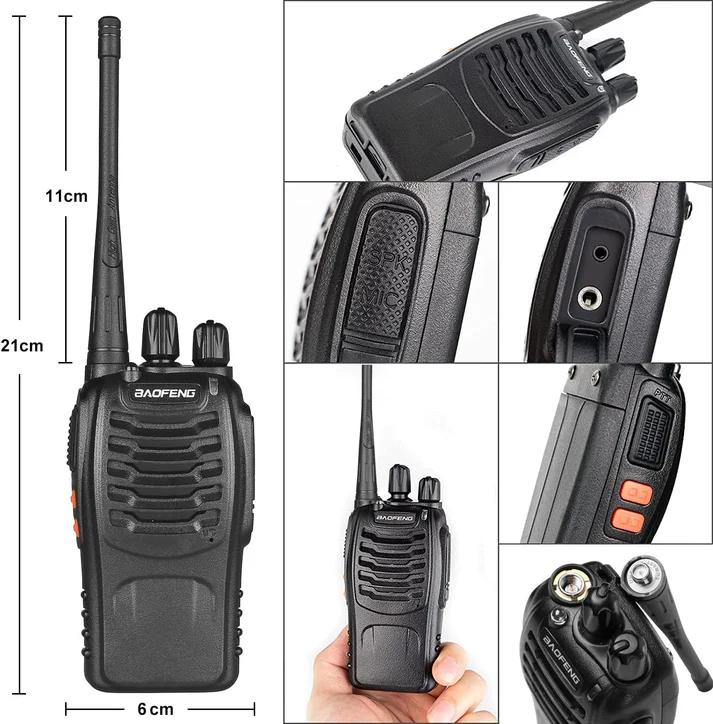 Baofeng Walkie Talkies BF-888S Rechargeable Two-Way Radios 16CH 400-470MHZ Long Range WTO1 Walkie Talkie Black - Image 7