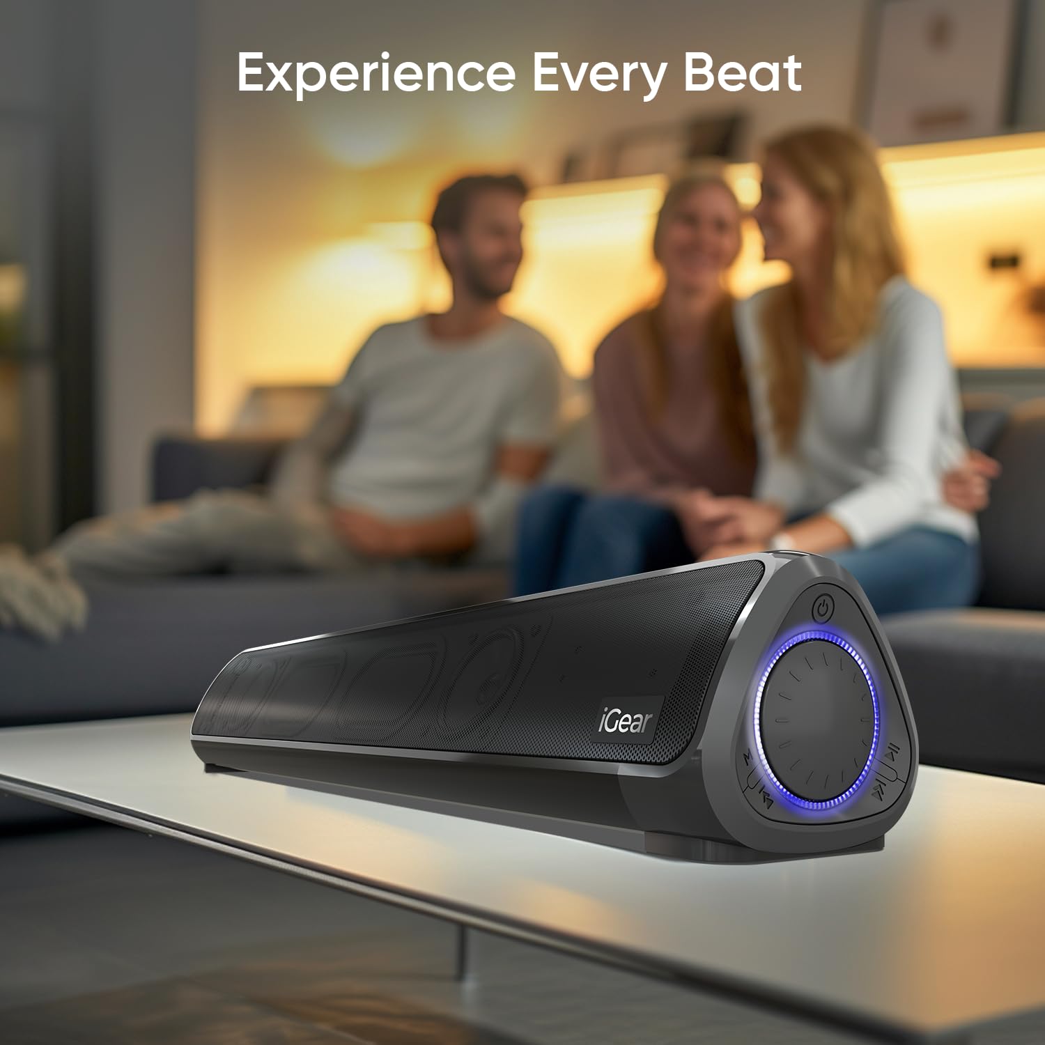 iGear Immerse 20W Bluetooth Soundbar with Subwoofer, 4 Hours, Heavy Bass, TWS, FM, Micro SD, USB, AUX, 5.3 BT for TV, Mobile, PC , Laptop Black - Image 9