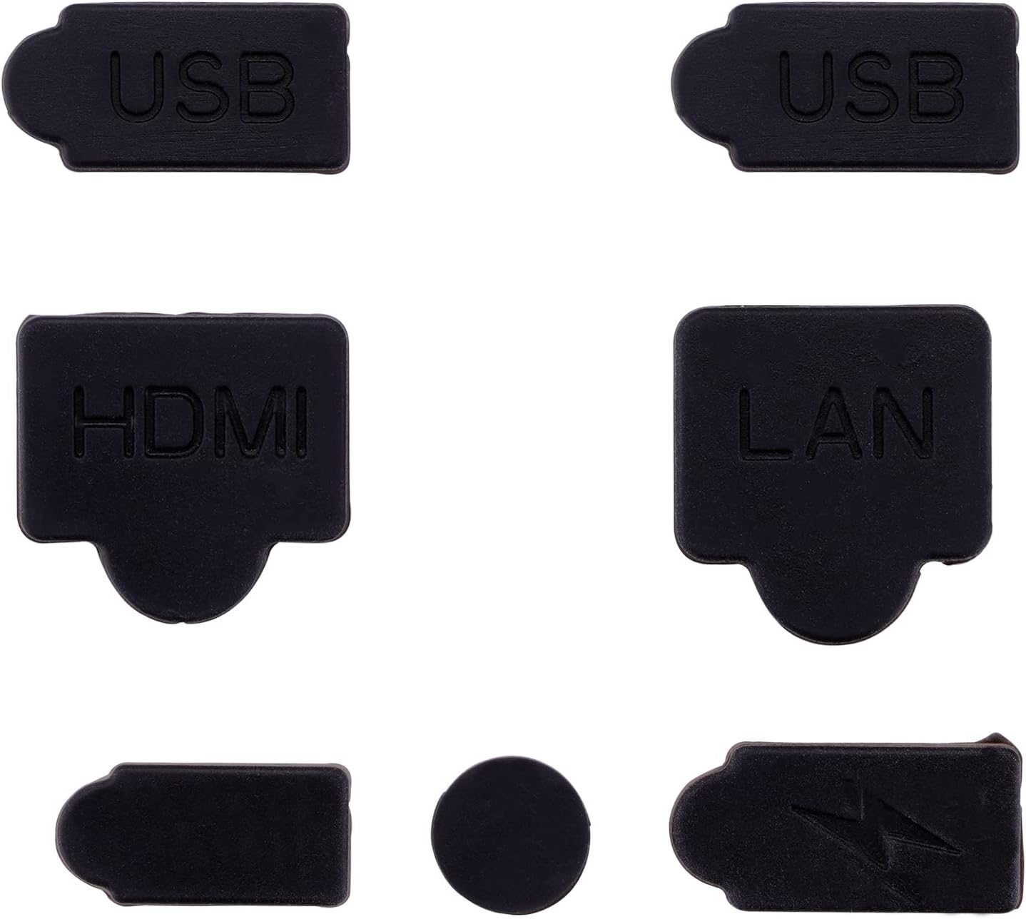 Dust Plug Cover 7 pcs Set Black for PS5 Fat Console, USB HDMI Silicone Dust Plugs Compatible with PS5, Type A/C LAN Port Dust proof Plug for PS5, Dust proof Plug Accessories for PS5 Console - Image 2