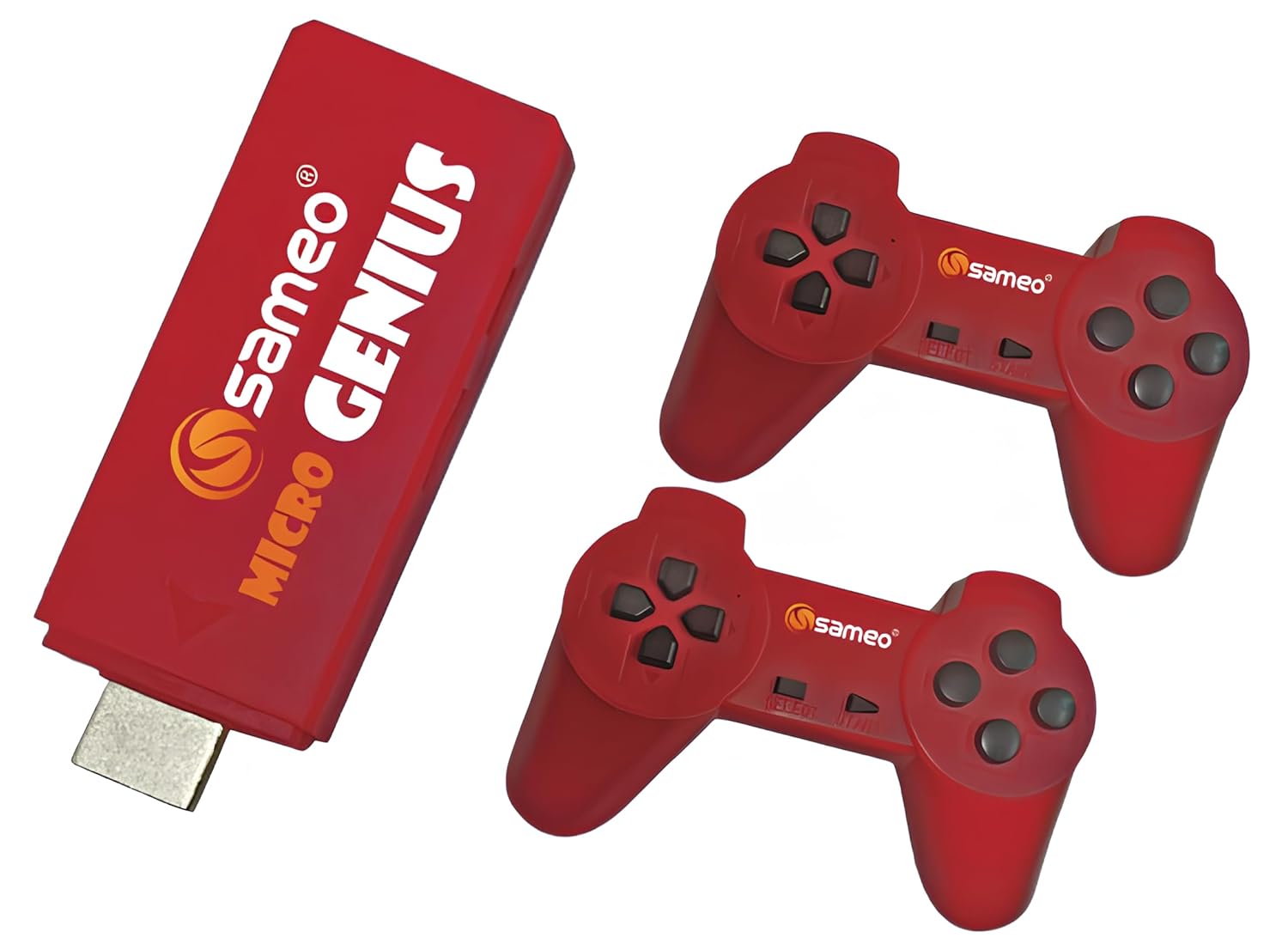Sameo Micro Genius 8 Bit HDMI Gaming Console for Kids with 800 Built in 1 Classic HD Games RED - Image 1