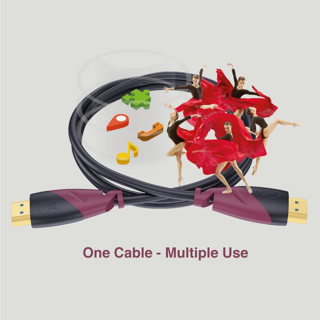 FINGERS MegaView HDMI to HDMI Cable 15 meter 4K HDR, Ethernet, 18 Gbps High-Speed Transmission, 5-Layer Shielding for Stable Audio/Video - Image 3