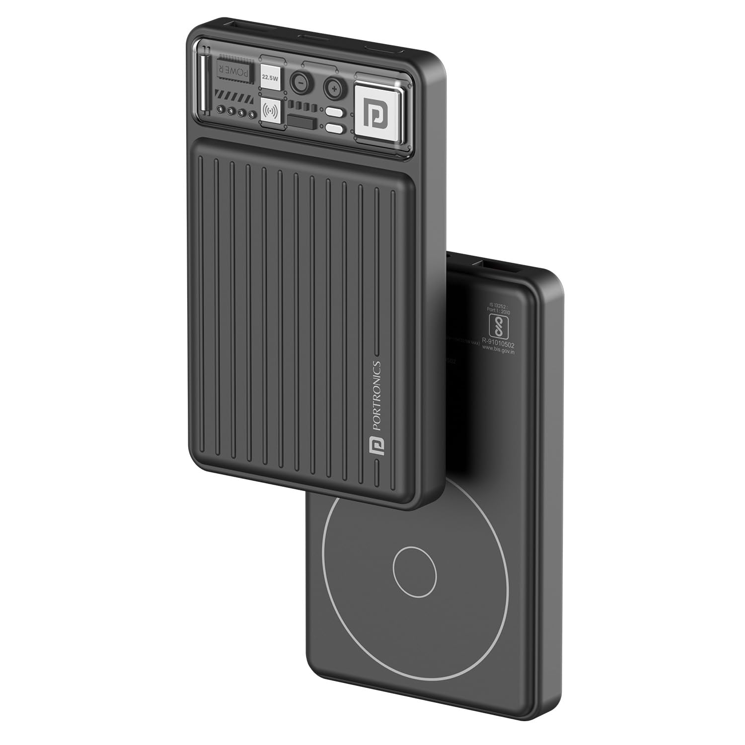 Portronics POR 2178 Luxcell Wireless Mini 10000 mAh 22.5W Fast Charging Power Bank, Supports Magnetic Charging Portronics POR 2178 Luxcell Wireless Mini 10000 mAh 22.5W Fast Charging Power Bank, Supports Magnetic Charging - Image 1