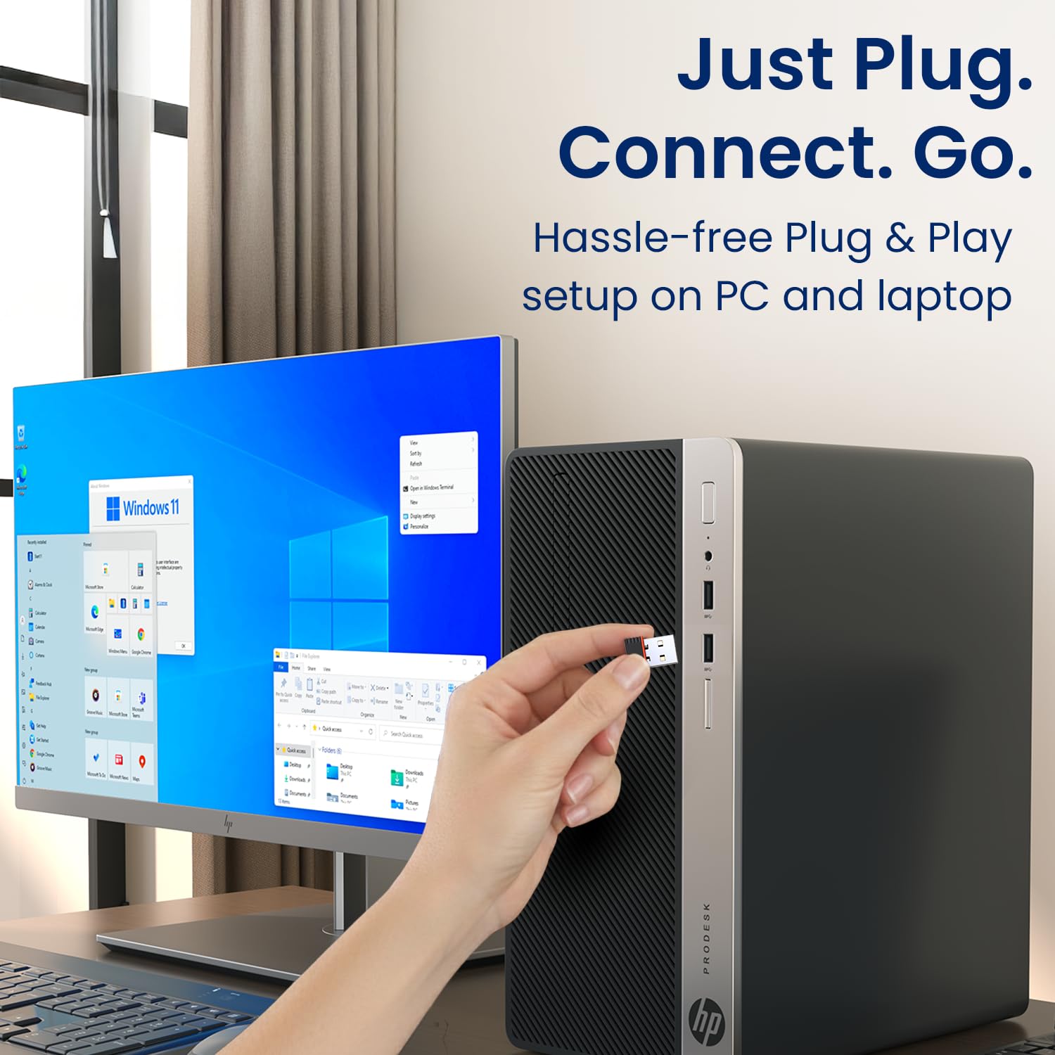 Portronics POR 3067 BlueFi Nano USB Wi-Fi , Bluetooth Adapter, Dual-Band 2.4GHz (200 Mbps)/5GHz (450 Mbps) up to 650Mbps - Image 5