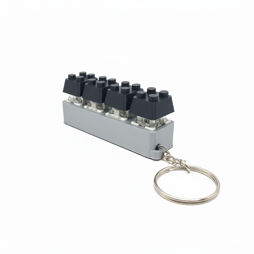 3D Printed Mechanical Keyboard "Clicky" Fidget Keychain Black - Image 3