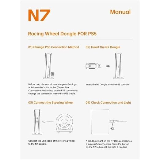 PXN N7 Racing Wheel Converter Wireless Receiver USB Bluetooth for PS5 Fit V9 V10 V12 Lite Gaming - Image 2