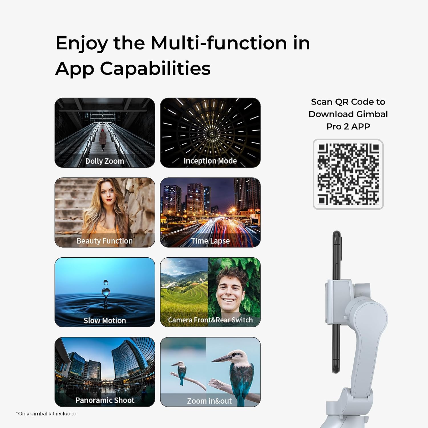 Digitek DSG-007F AI 3-Axis Gray Smartphone Gimbal - Foldable Handheld Vlogging Stabilizer with AI Tracking Feature And 4 Creative Operation Modes - Image 7