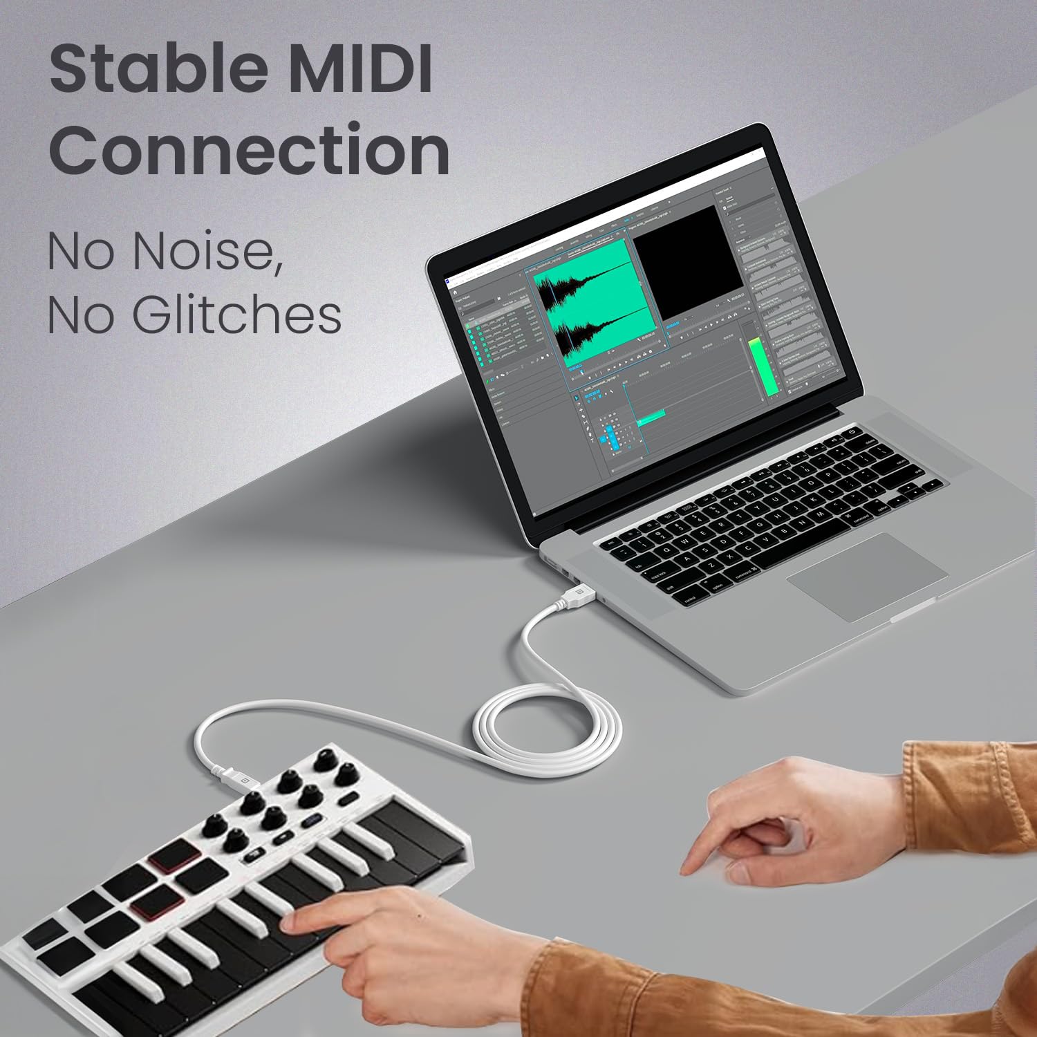 Portronics POR 2850 PrintLink 3 Printer Cable with USB Type-A to USB Type-B Male Connectors, 3 Meters / 10 Ft Long, High-Speed Transfer Cord for Printers, Scanners White - Image 5