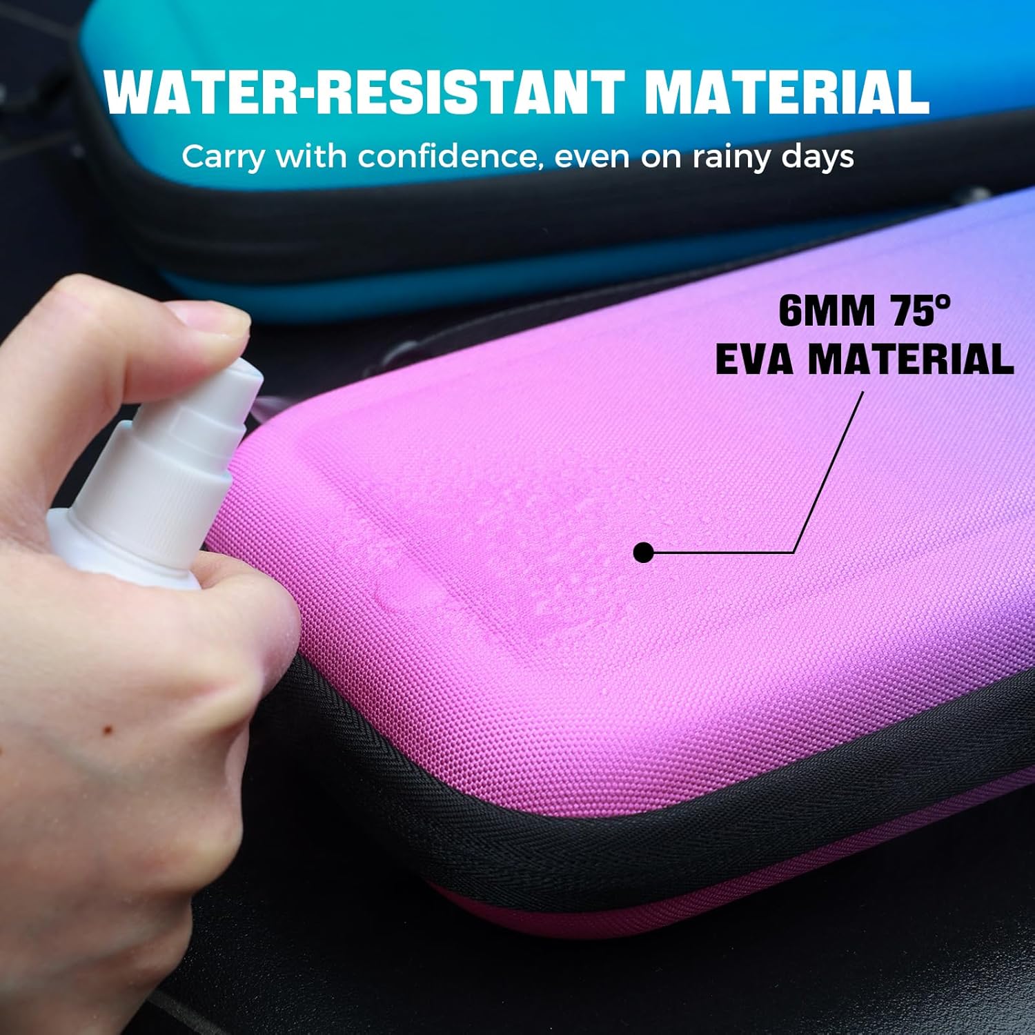 IINE Carry Case for Switch 2 Console, Protective Hard Shell Travel Storage Pouch with Mesh Bag, Durable Protective Bag Switch 2 Accessories EVA Case, Gradient Purple L1068 - Image 5