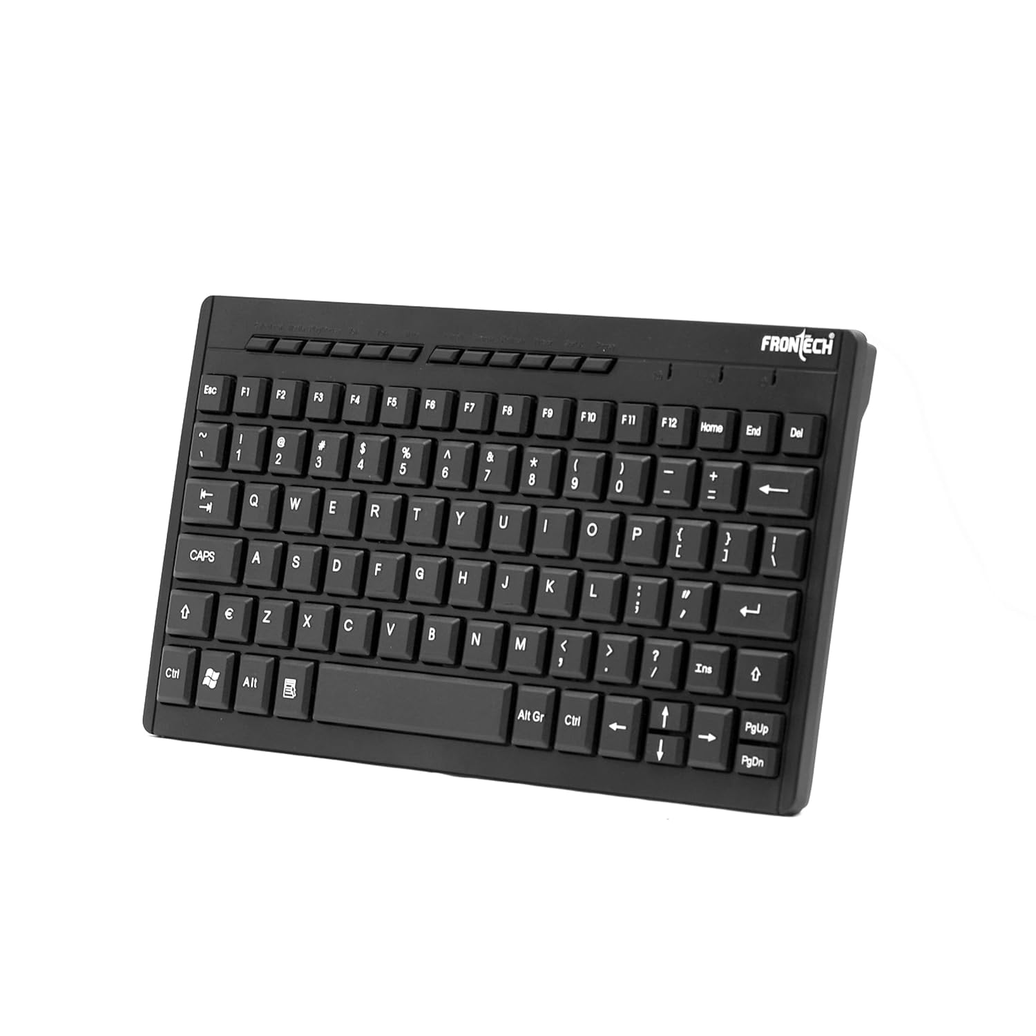 FRONTECH Wired Mini Keyboard Membrane Retractable Stands USB KB-0004 Black - Image 2