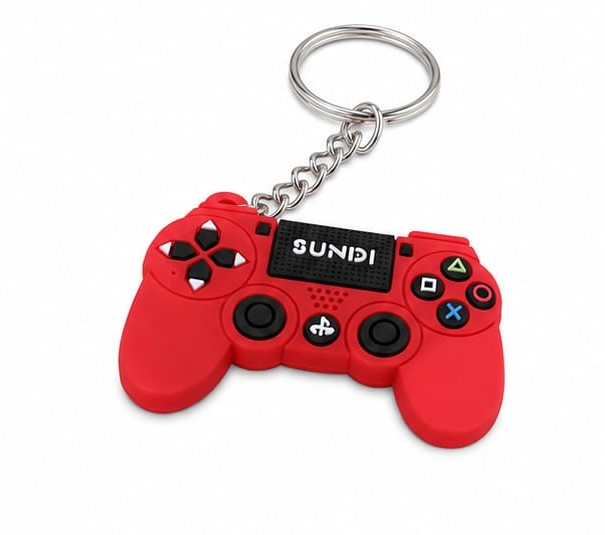 PS5 Controller Keychain Flat Red - Image 1