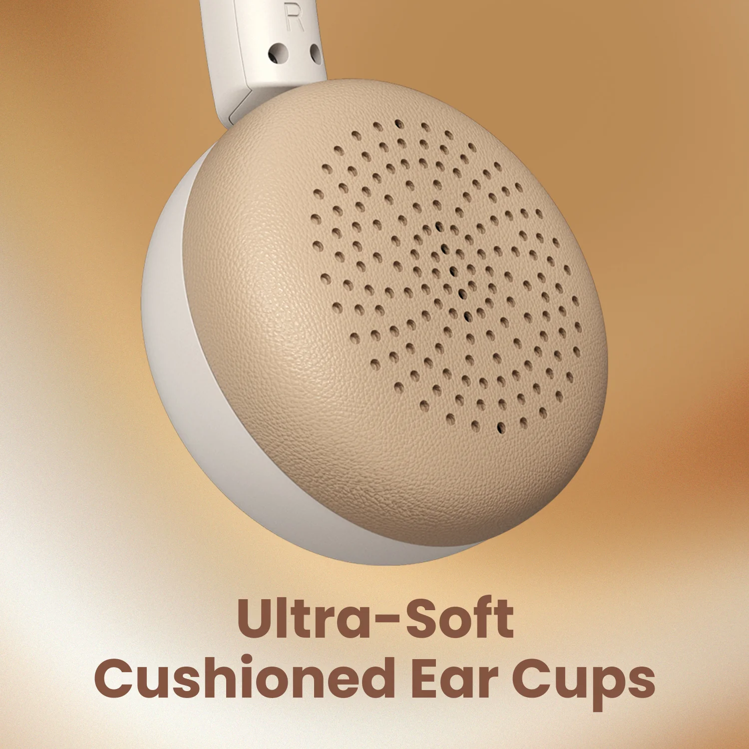 Portronics POR 3419 Muffs A3 ENC Upto 50 Hours Playtime | Bluetooth Version 6.0 | Adjustable Headband | Type C Fast Charging Beige - Image 7