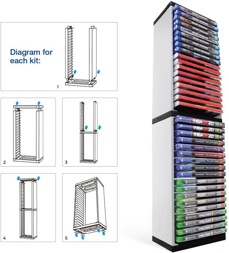 DOBE TP5-0519 Video Game Storage Stand Tower 36-Layer CD for PS5/ PS4/ PS3/ Xbox Series S & X/Xbox one Game, Universal Game Disc Holder Vertical Stand - Image 8