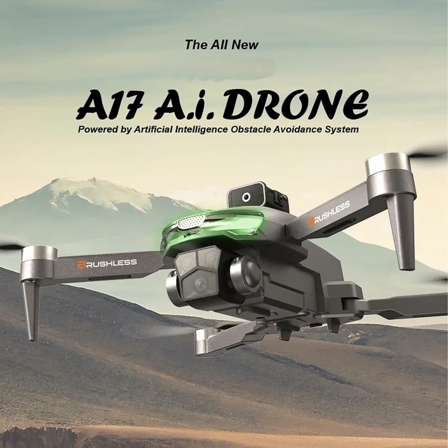 A17 Aerial Foldable WiFi FPV Quadcopter Drone with Dual HD Camera, Optical Flow, Gesture Control, Altitude Hold for Aerial Photography, Beginner Friendly - Image 1