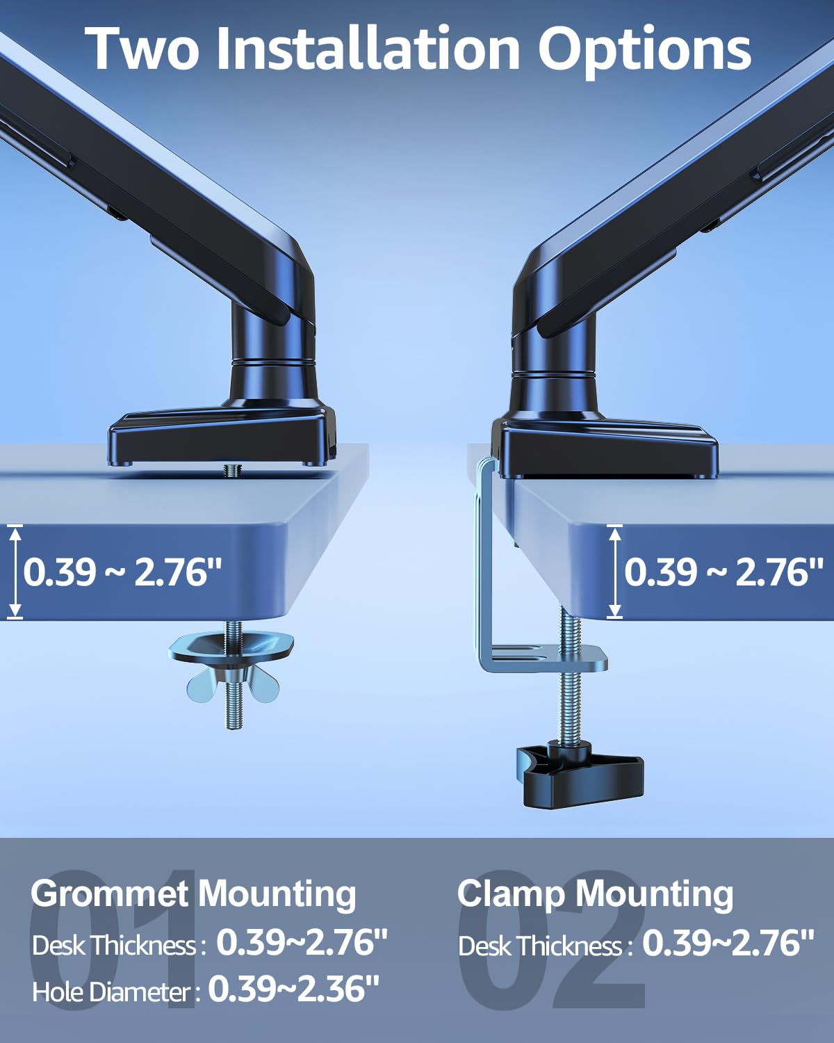 Portronics POR 3420 Aerolift Solo Single Monitor Mount for 32 27 24 22 inch Screen, Monitor Arm Holds 4.4-22 lbs, Monitor Desk Mount, Gaming And Home Office Use Black - Image 5