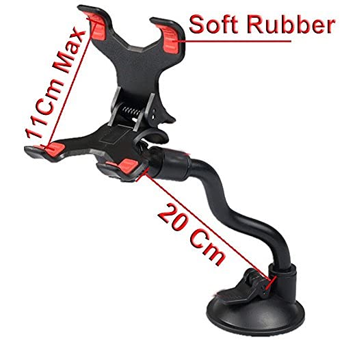 Car Phone Holder for Dash & Windshield Universal Flexible Gooseneck 8" Long Arm with Double Clip & Strong Suction Cup Phone Holder Mount for All Cellphones & Most of GPS - Image 5