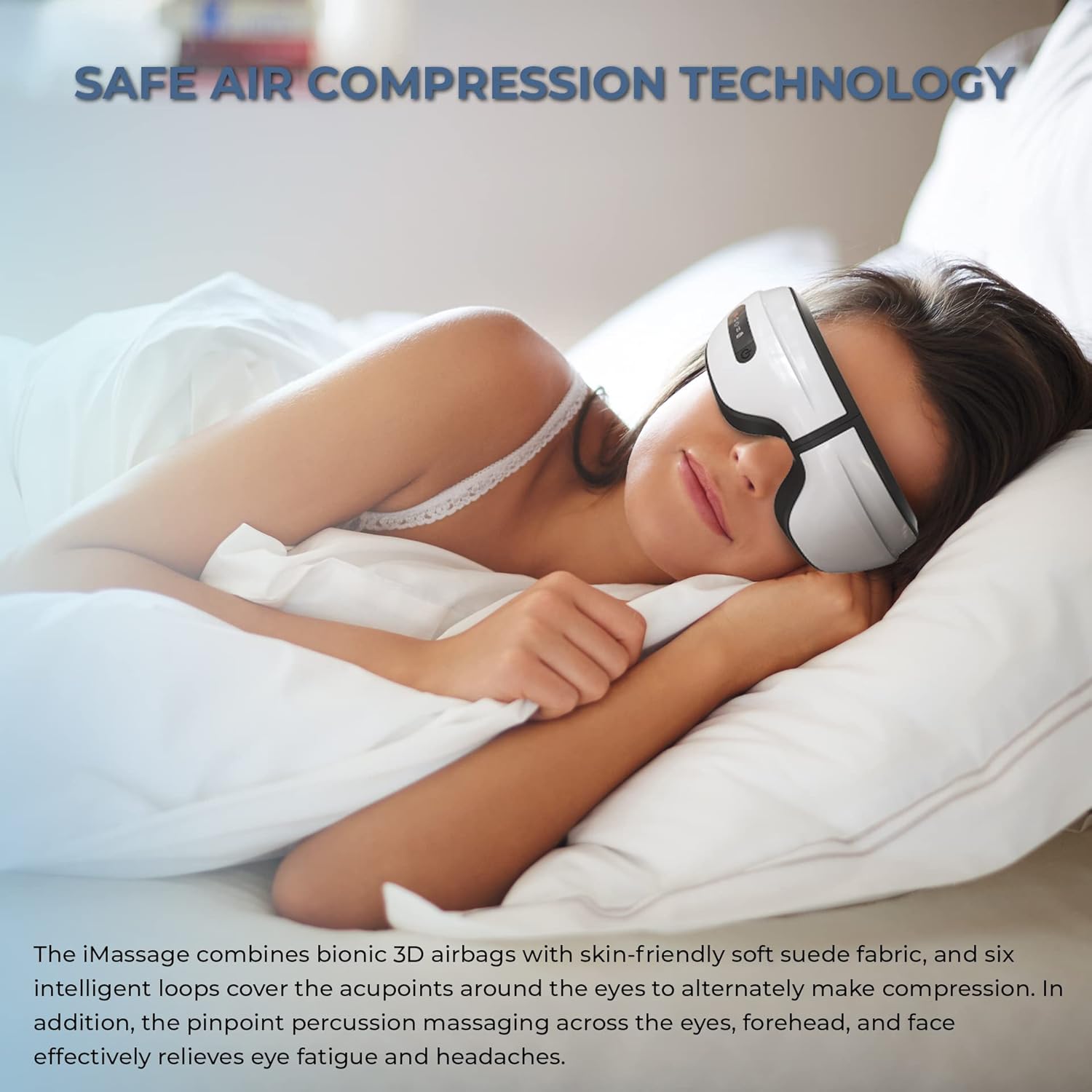 iGear Imassager: Eye Massager for Stress Relief, Sleep Aid And Eye Strain, Heat, Air Pressure and Compression, Rechargeable, 1-Year Warranty - Image 5