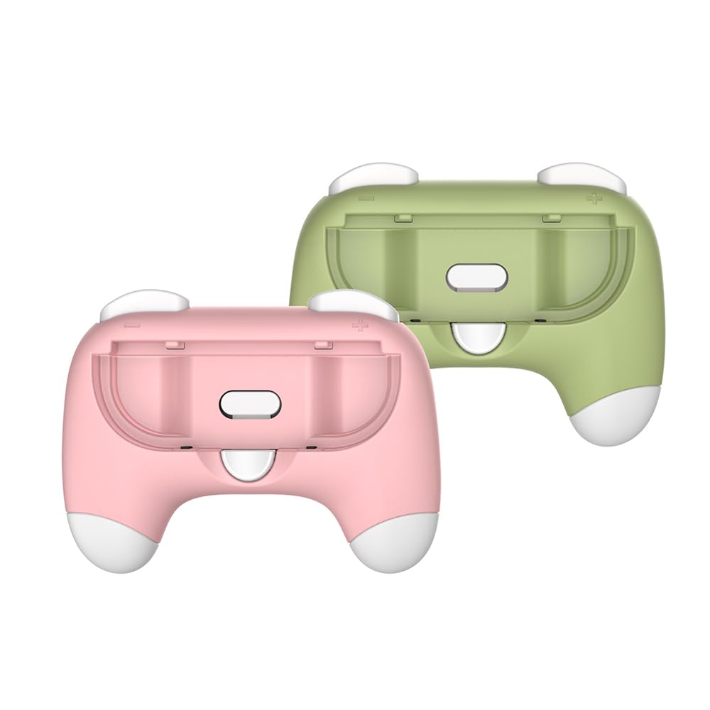 Dobe Nintendo Switch 2 JoyCon controller handle grip Left and right ,For Nintendo Switch 2 Ergonomic Left and Right JoyCon Controller Grips Green/Pink - Image 1