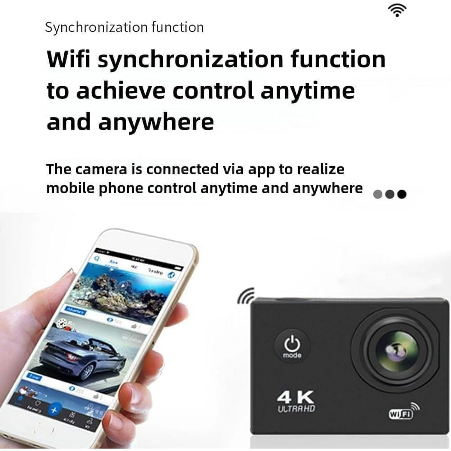 4K 30FPS Action Camera Ultra HD Underwater Camera 170 Degree Wide Angle 98Ft Waterproof Camera (Light Action) Digital Black - Image 5