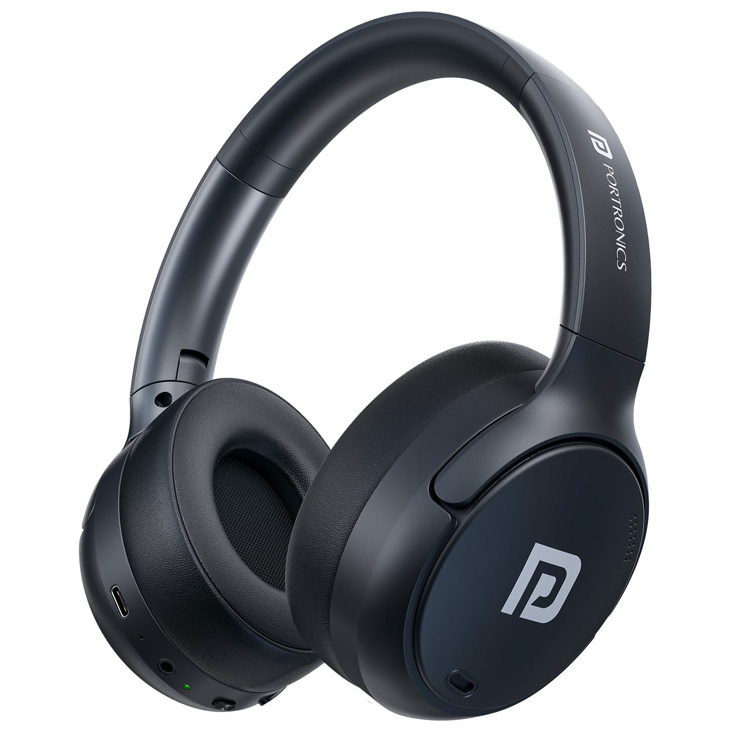Portronics POR 3415 Muffs M8 ANC Wireless Over Ear Headphones Upto 50 Hours, Foldable, Powerful Bass, 40mm Driver, HD Mic, Low Latency,BT 5.4v, Black - Image 1