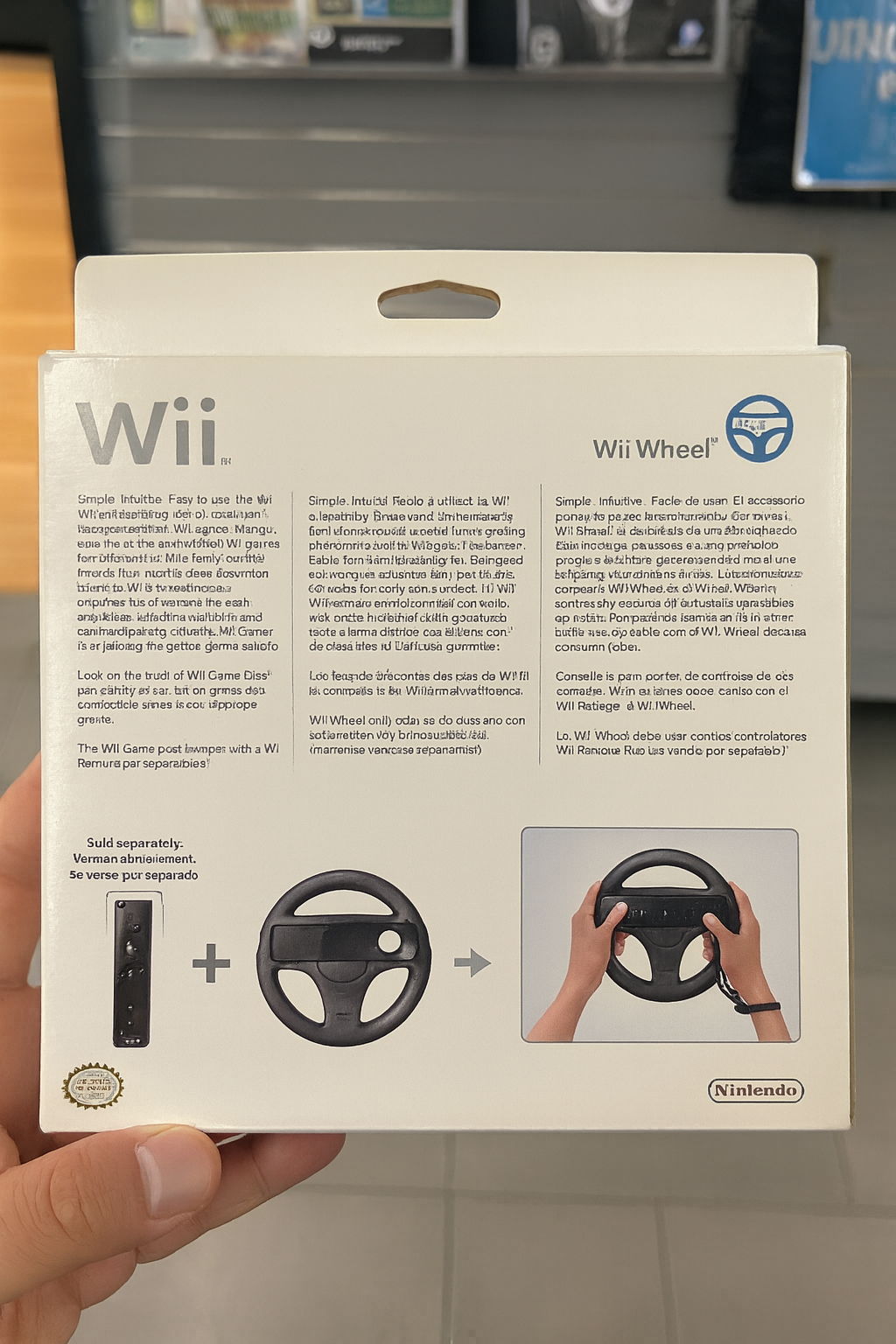 Mario Kart Racing Games Steering Wheel Compatible for Nintendo Wii Black - Image 2