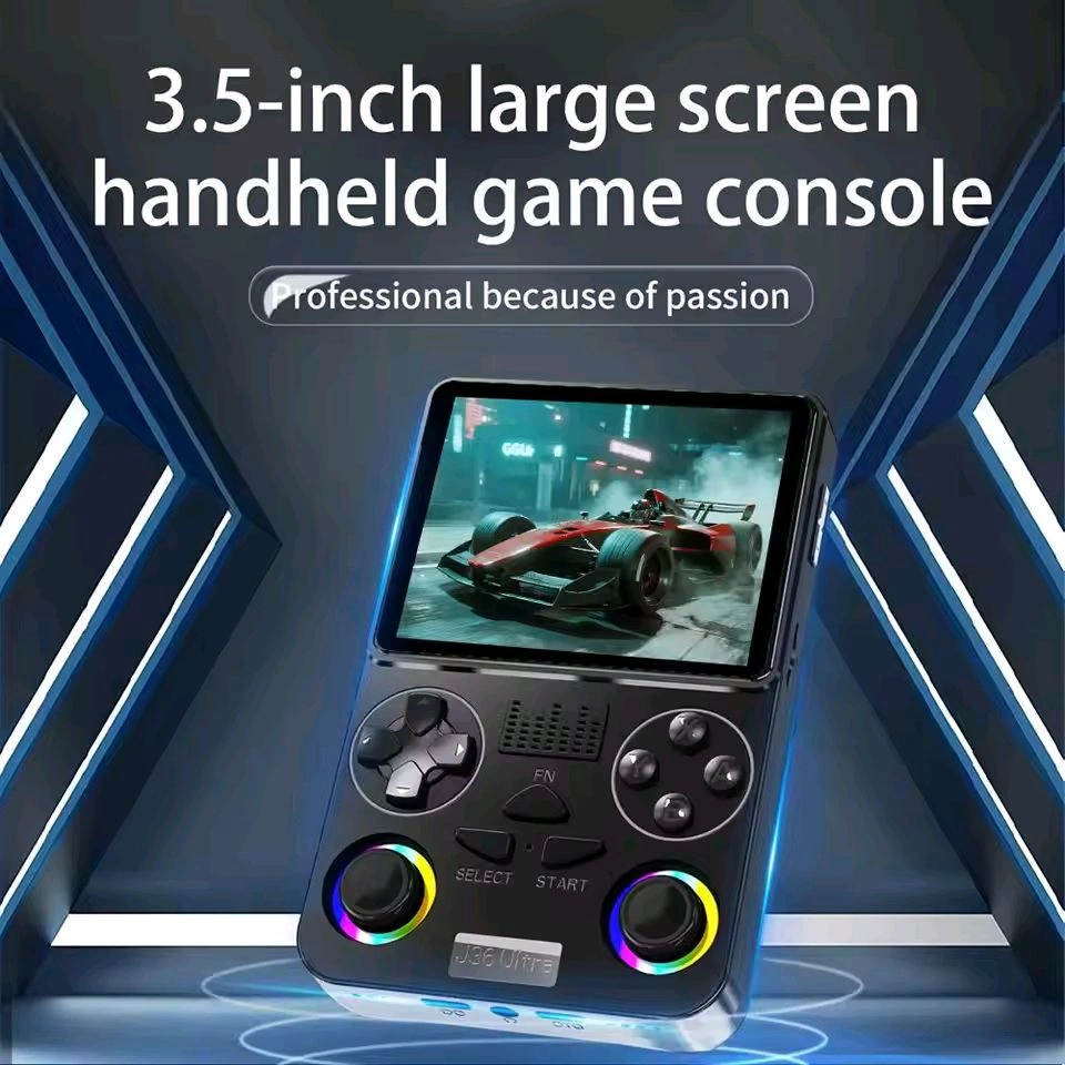 J36 Ultra Retro Handheld Game Console WIFI 3.5" IPS Screen,20000+ Classic Games,64G TF Card, 3000mAh Battery,Portable Gaming Player for Travel,Gift for Teen or Partner Black - Image 5