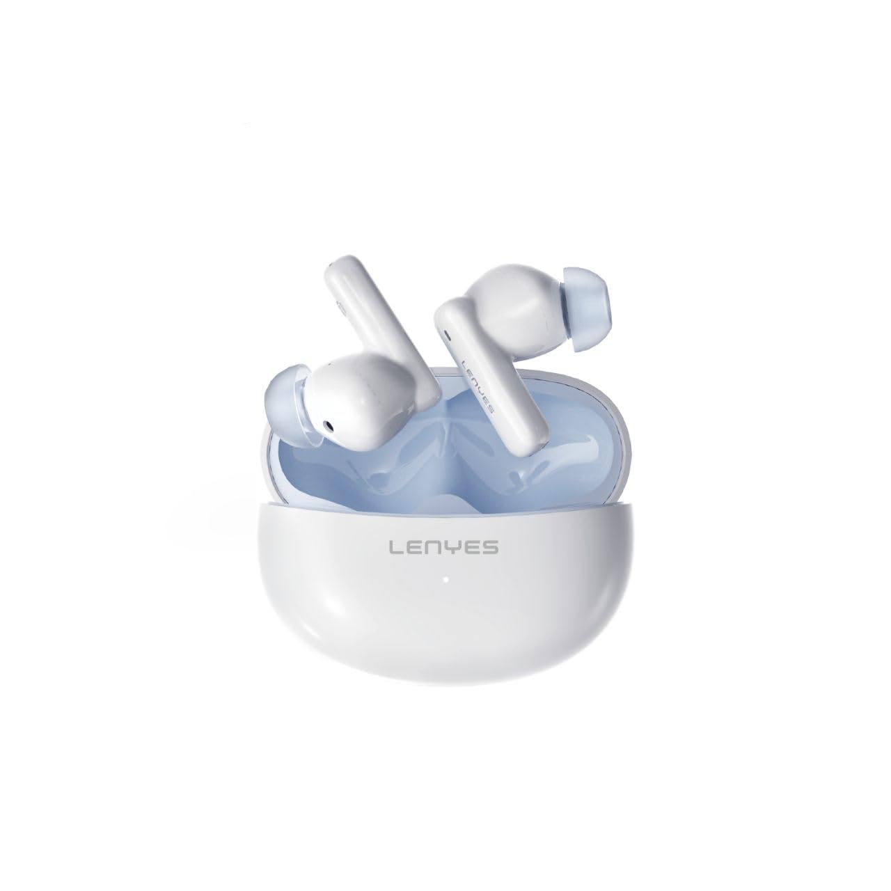 Lenyes AIR 100 TWS Earbuds, Bluetooth 5.3, 12mm Bass Drivers, ANC+ENC Quad Mic, 30H Playtime, Type-C Fast Charging, Sweat-Proof, Touch Controls White - Image 1