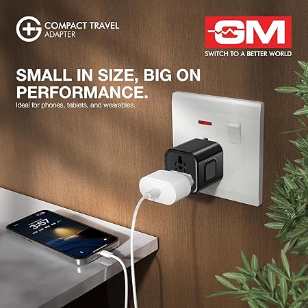 GM G+ Compact Travel Adapter Universal All-in-One Worldwide Plugs - Image 5