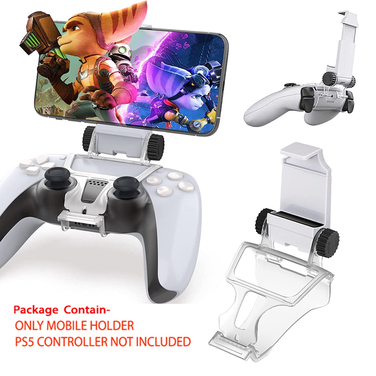 Mobile Phone Clip Holder for PS5 Controller Foldable Mobile Phone Stand Mount Clamp Bracket with Adjustable Stand for PlayStation 5 Wireless Controller (PS5 Controller Not Included) - Image 7