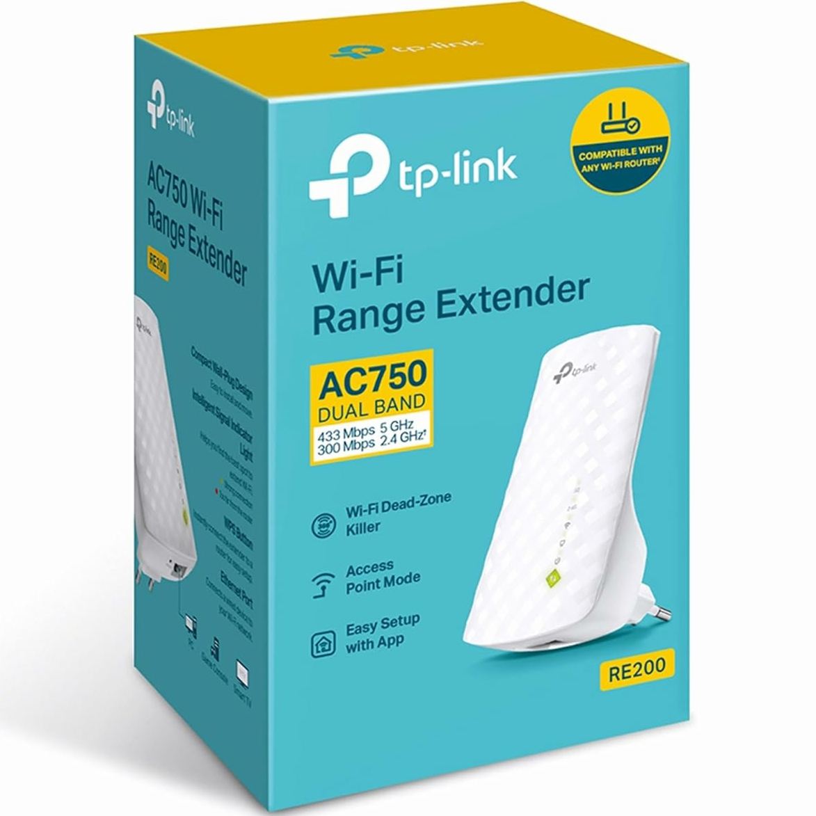 TP-Link RE200 AC750 Wifi Range Extender | Up to 750Mbps | Dual Band WiFi Extender, Repeater, Wifi Signal Booster, Access Point| Easy Set-Up | Extends Wifi to Smart Home & Alexa Devices - Image 1
