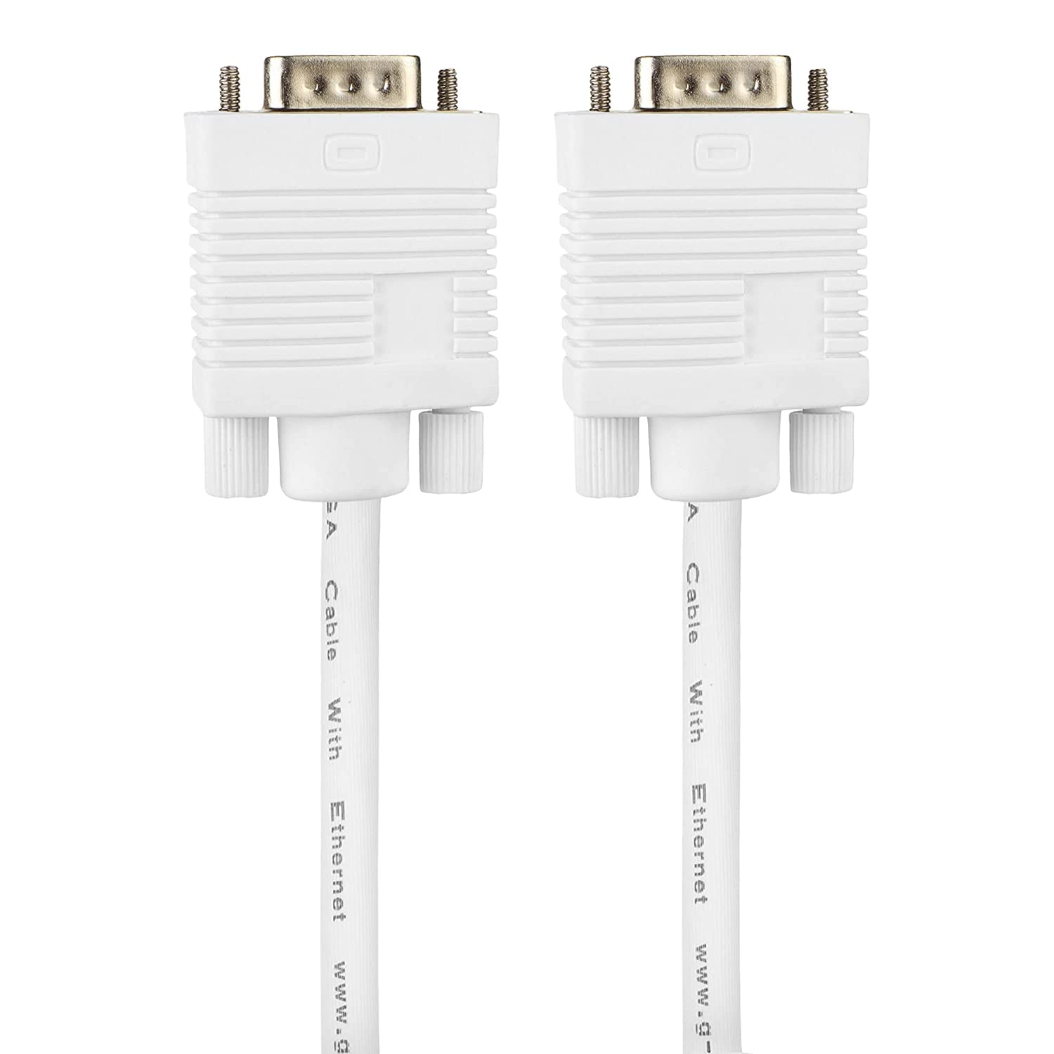 VGA Male to Male 15 Pin Cable 1.5 Meter  VGA Cable for Connecting Laptop PC to Monitor LCD LED TV And DVR White - Image 2