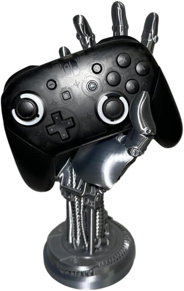 Cyberpunk Game Controller Holder Metallic hand,Futuristic Robot Hand, Statue Room Decor 23cm/9 in - Image 3