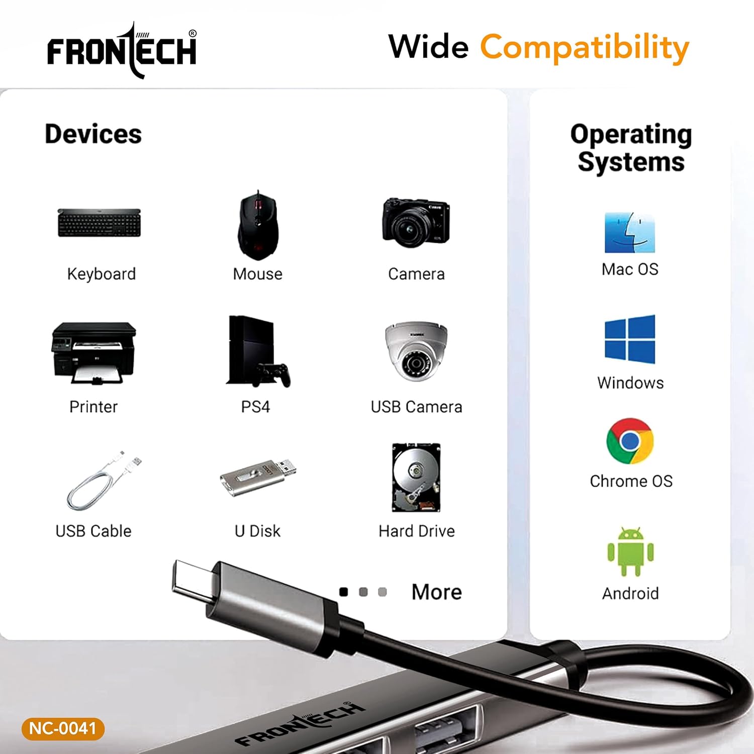 Frontech 4 in 1 Slim Multiport HUB Dock,1XUSB 3.0, 3X USB 2.0,Compact Metal Design, Upto 5 Gbps Hight Speed Data Transfer Desktop,Laptop,Tablet etc - Image 5