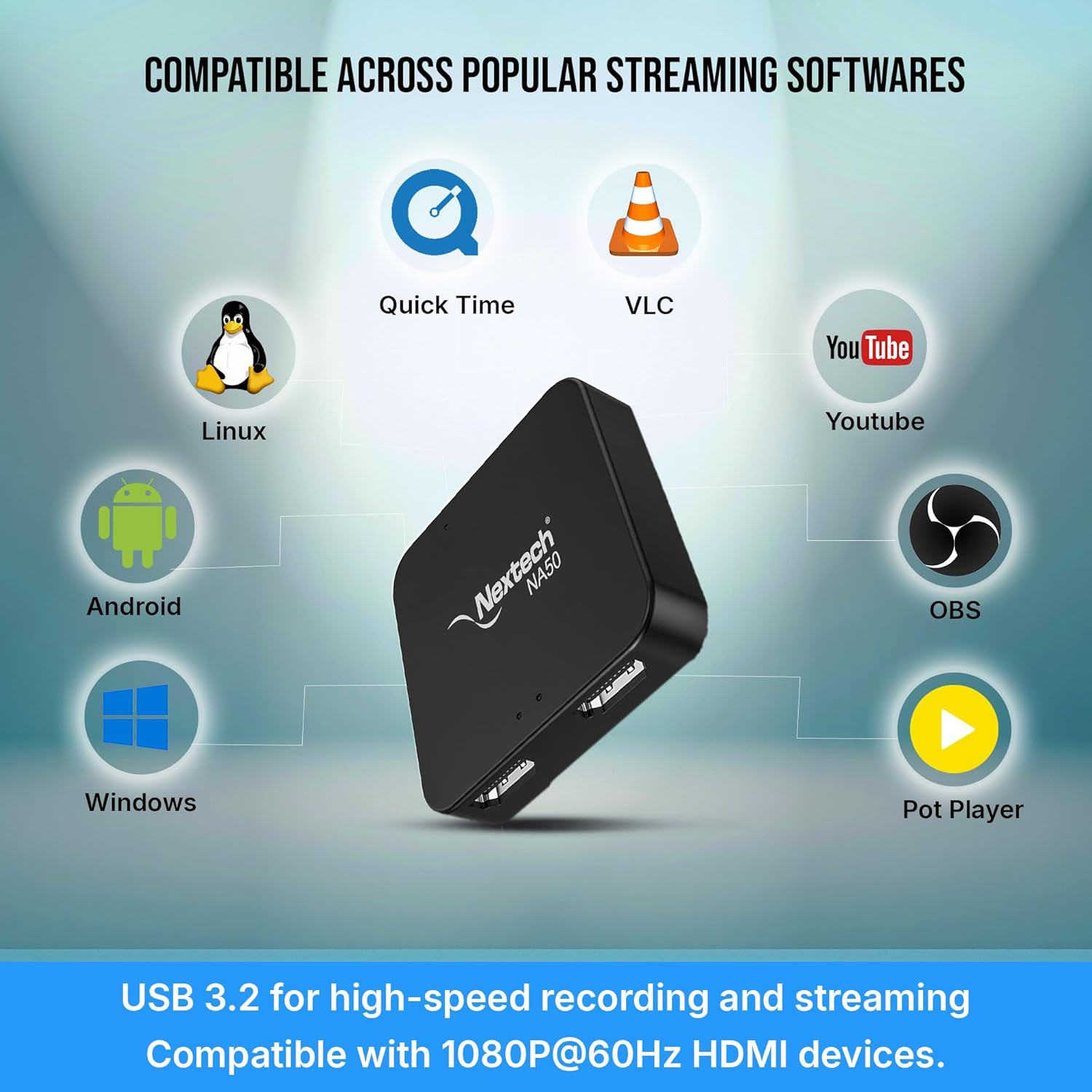 Nextech HDMI Video Capture Card USB 3.0, 4K@30Hz Pass Through,1080P@60FPS Ultra Low Latency for PS5, Xbox, Camera, PC Streaming, Recording Live - Image 4