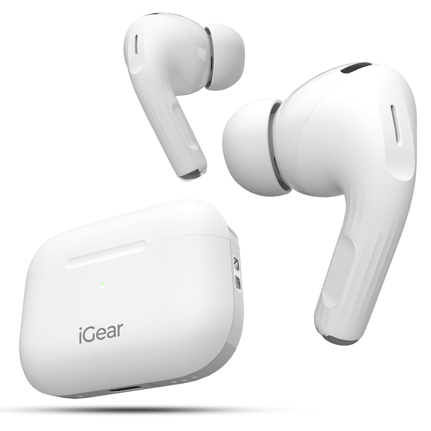 iGear Sonic True Wireless Earbuds with 32dB ANC, ENC, 13mm Dynamic Drivers, Upto 30Hrs Playtime, IPX4, Wireless Charging & Type-C Fast Charging White - Image 1